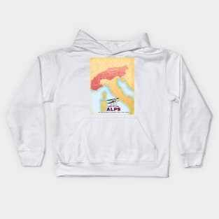 Illustrated map of the Alps Kids Hoodie